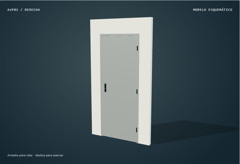 Representación esquemática en perspectiva de la puerta metálica de Antara II